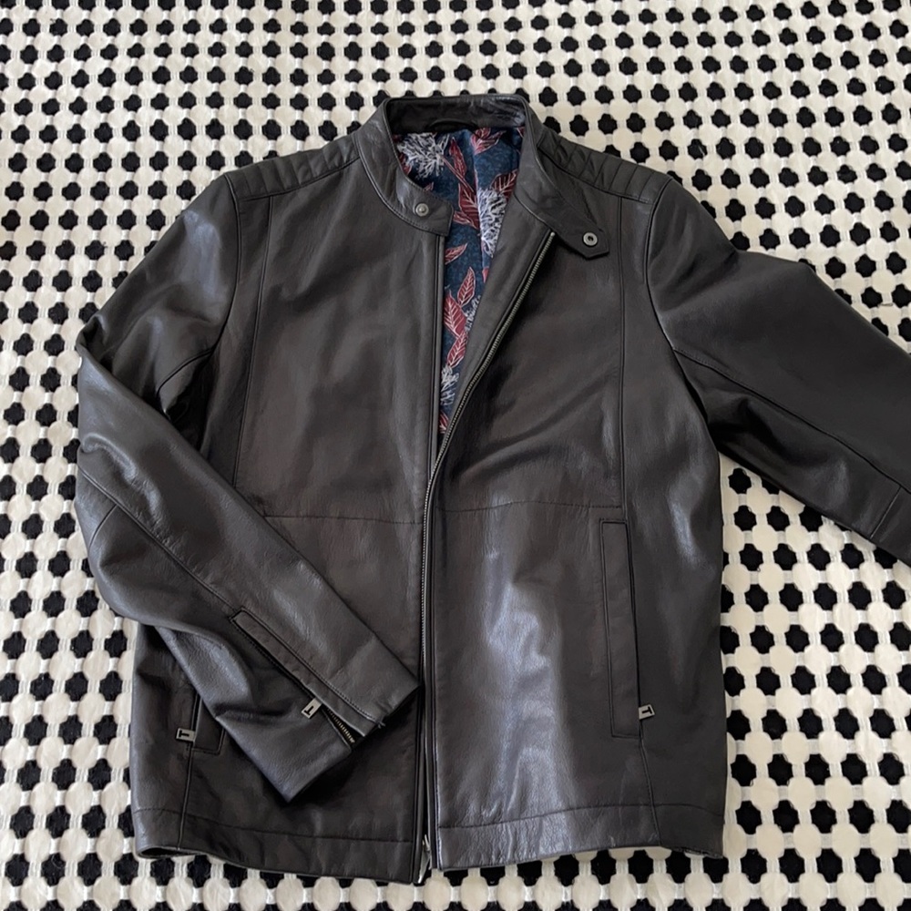 Ted baler London black leather biker jacket size xl